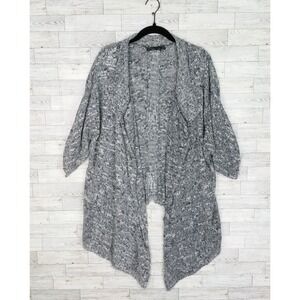 Women's Prana Birdie Lagenlook Knit Cardigan Sweater Size XS Gray Black